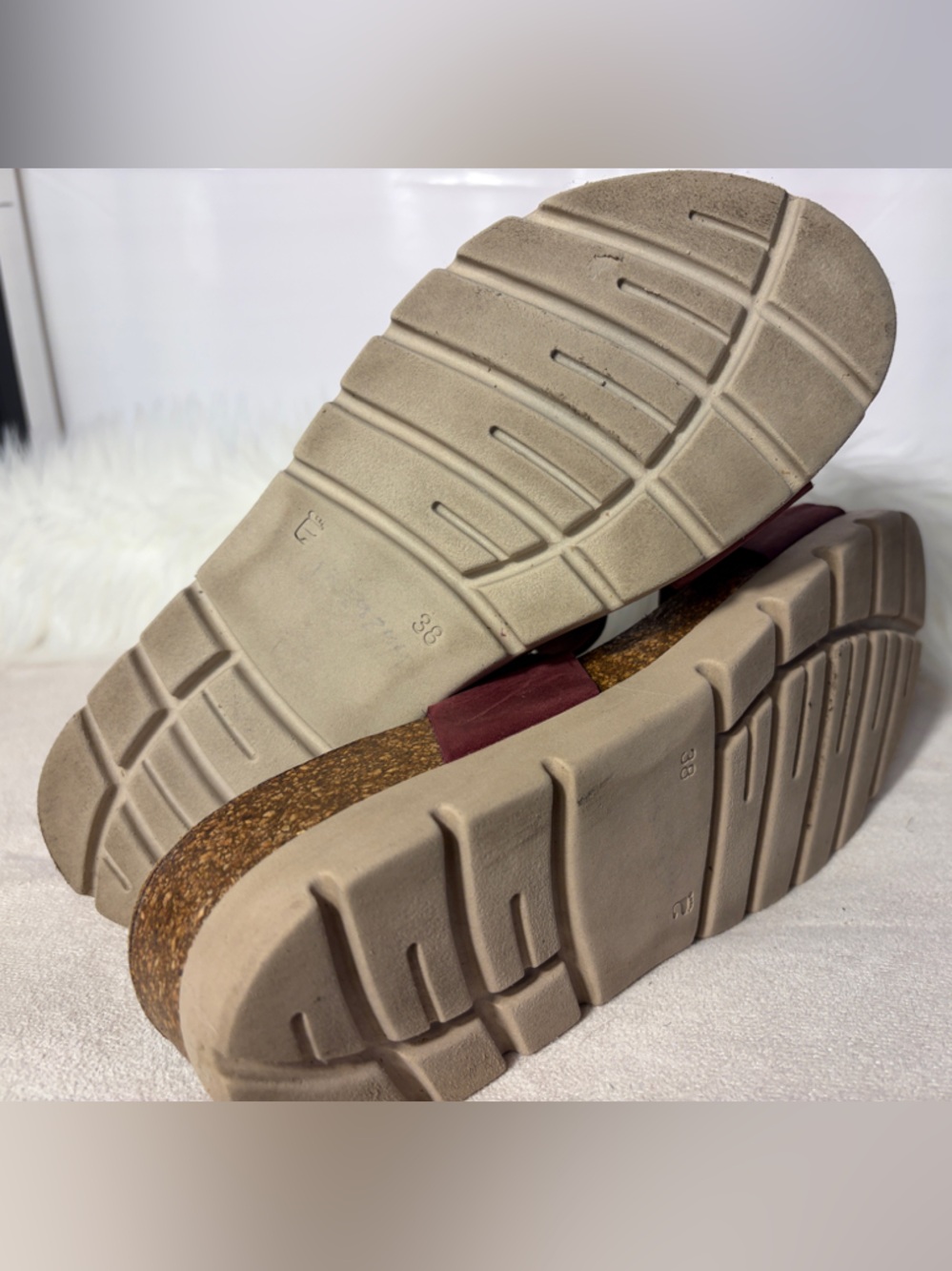 Women’s Two-Strap Adjustable Slide Sandal - Burgundy - Picture 7 of 12
